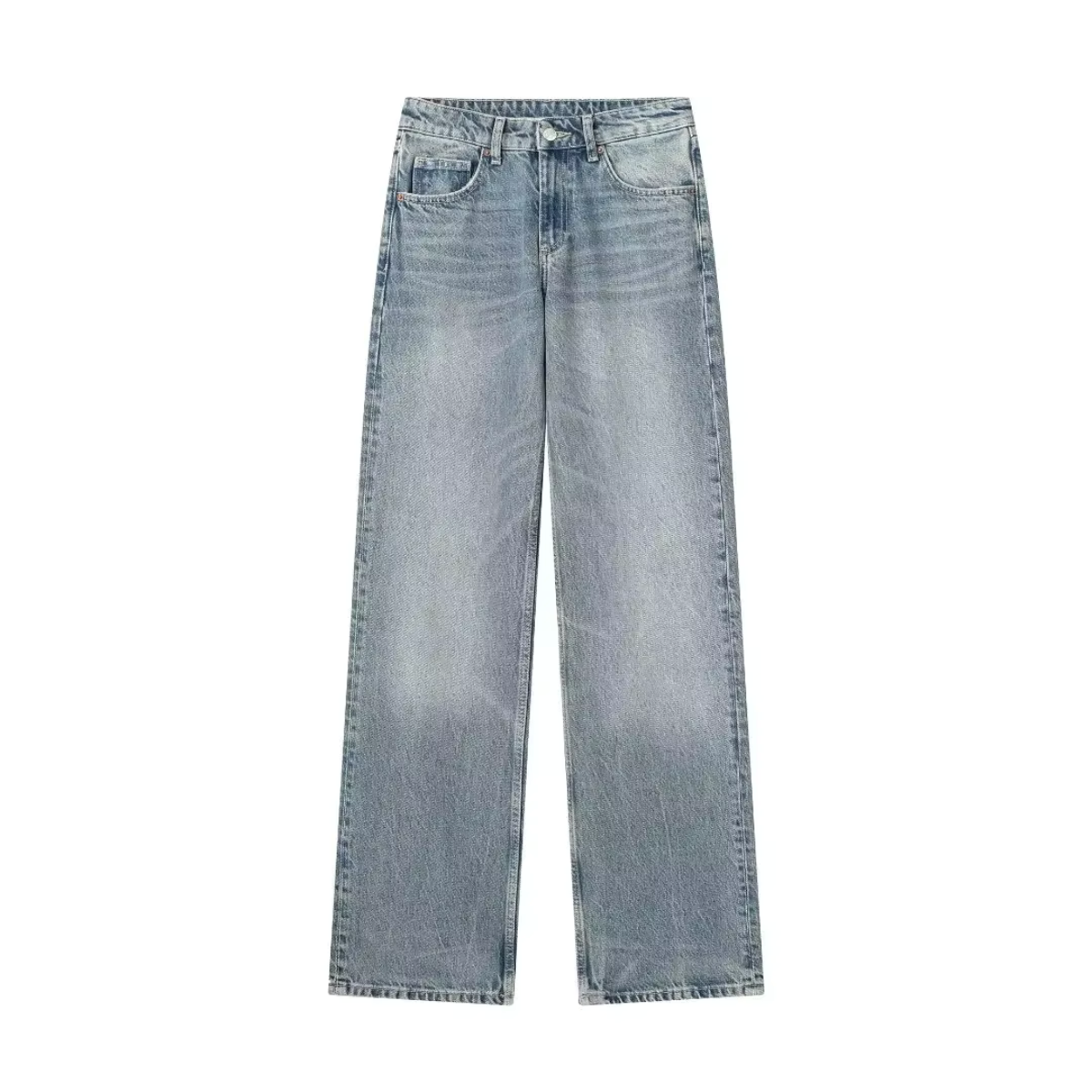 Glyzel - Lichte denim jeans met hoge taille