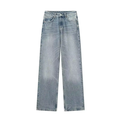 Glyzel - Lichte denim jeans met hoge taille