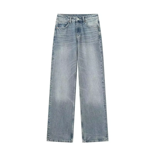 Glyzel - Lichte denim jeans met hoge taille