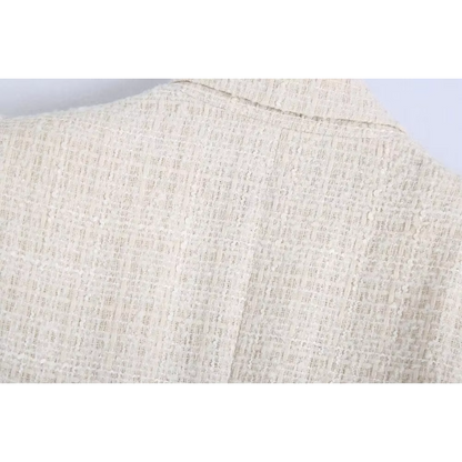 Witte chique blazer met dubbele rij