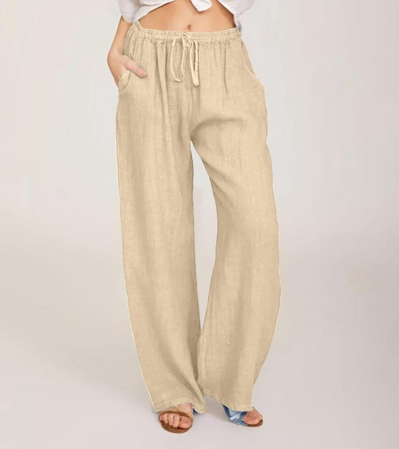 Geneviève - Luchtige high waist damesbroek met rechte pijpen