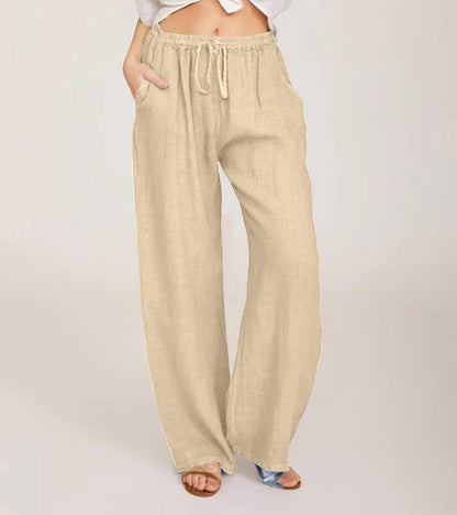 Geneviève - Luchtige high waist damesbroek met rechte pijpen