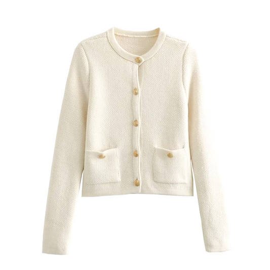 Levine - Wit Chic vest met knoopjes voor dames