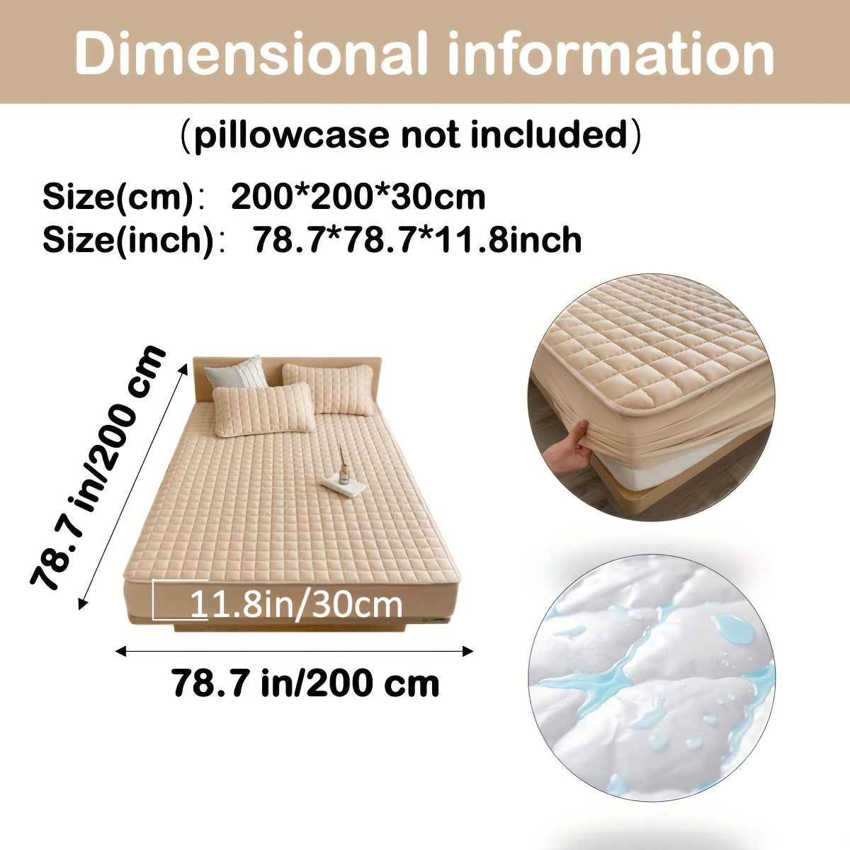 Waterdichte Gewatteerde Matrasbescherming Tegen Morsen, Vlekken en Vocht