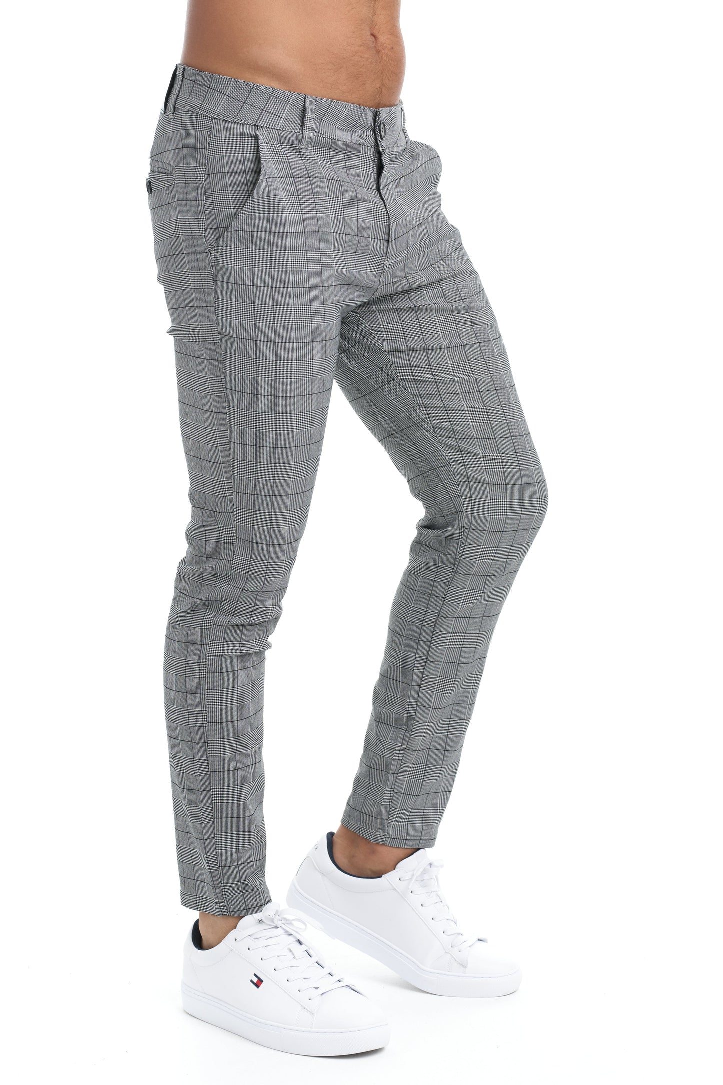 Romulus - Geruite slim-fit broek