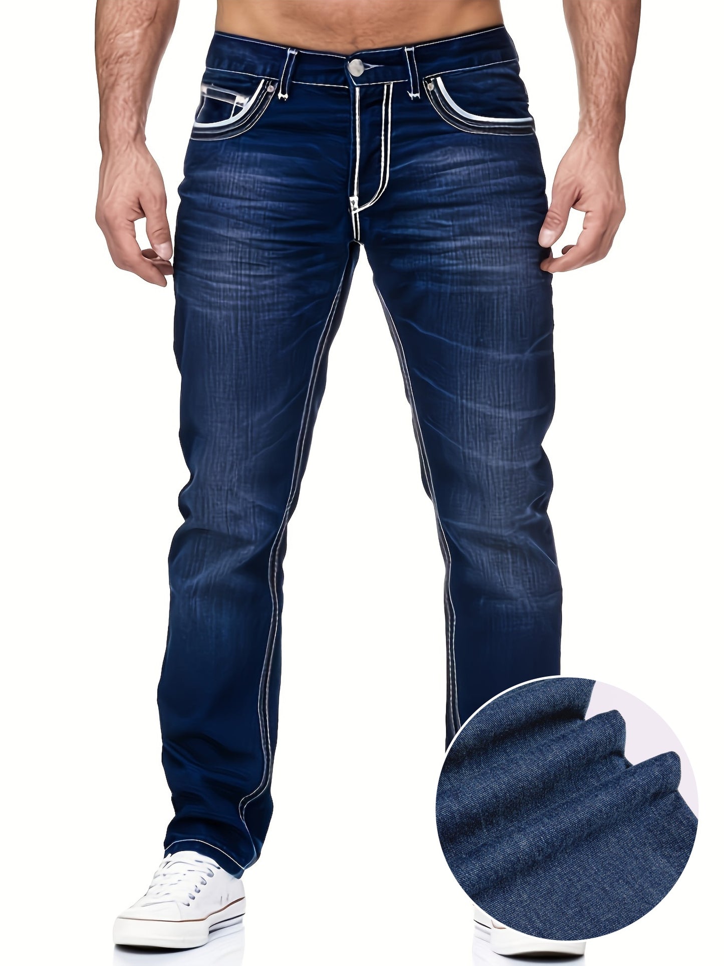 WhiteWashed Regular fit Denim Broek - Indigo