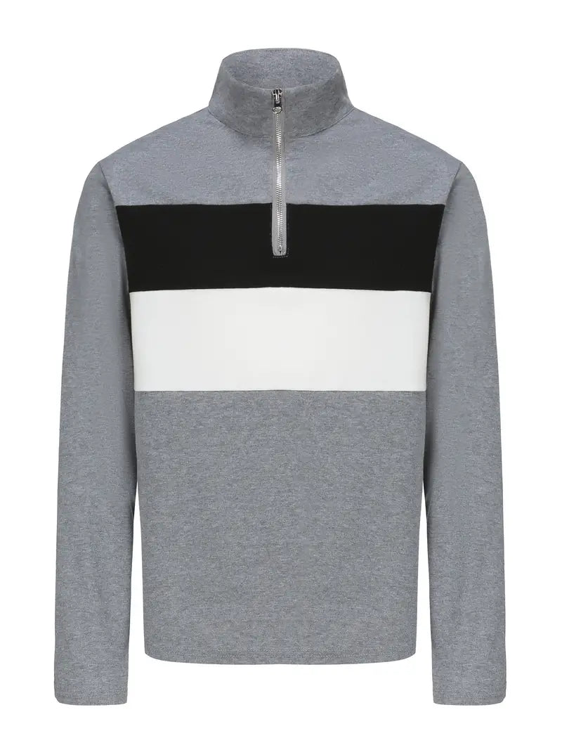 Ellis - Half zip pullover with color block design