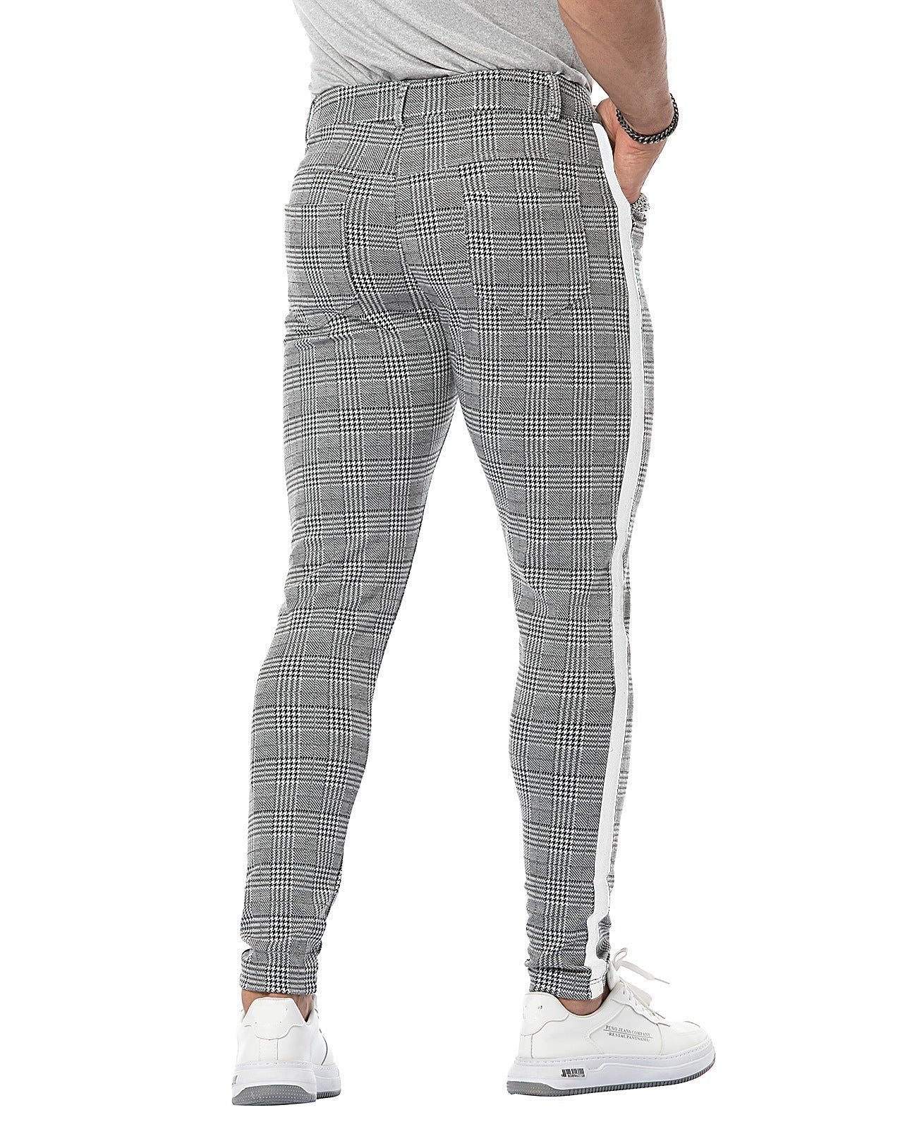 Massimo - Slim fit geruite chino's voor heren