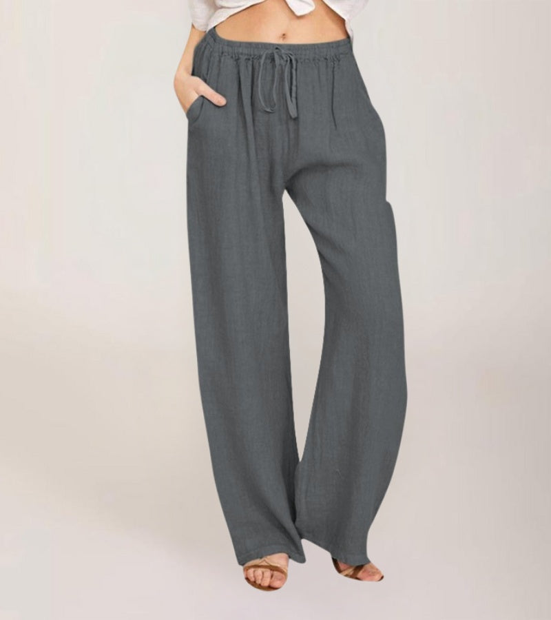 Geneviève - Luchtige high waist damesbroek met rechte pijpen