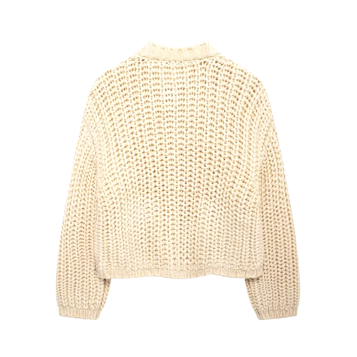 Diana - Beige Gebreid en geknoopt mandarijn vest