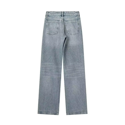 Glyzel - Lichte denim jeans met hoge taille