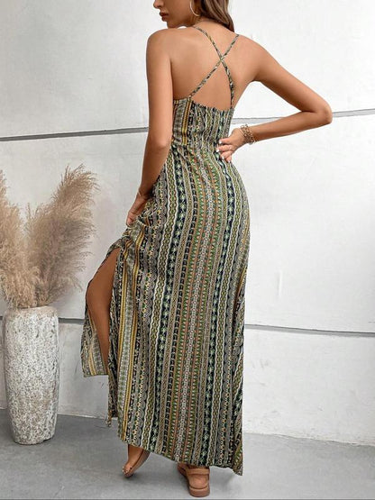 Weronika - Bohemian maxi zomerjurk met smalle bandjes voor dames