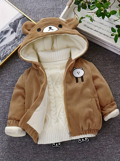 Kinder winter corduroy jas met capuchon - Ethan