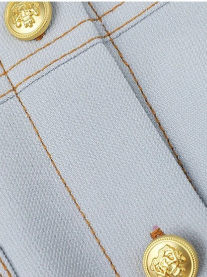 Casilda - Dames overhemdjurk met taille-accent en korte mouwen