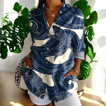 Liera - Dames blouse met doorknoopsluiting