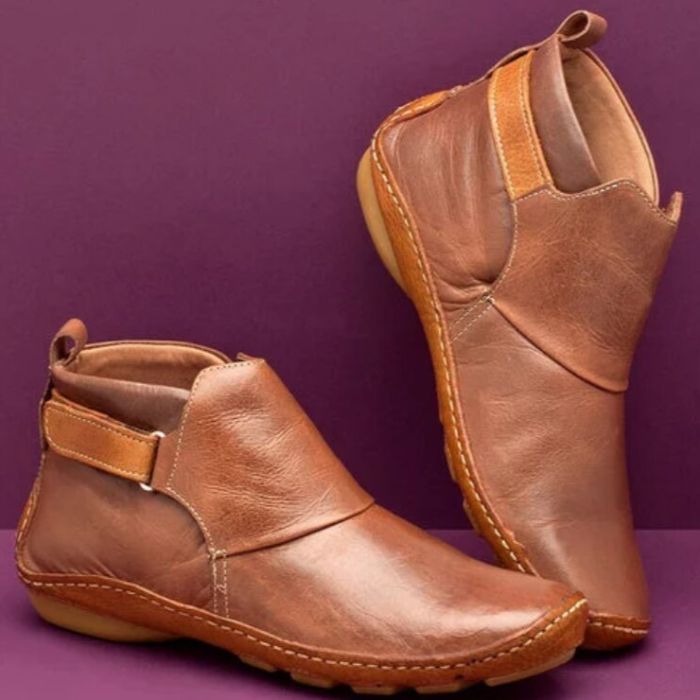 Dandy - Comfortabele leren enkellaarzen voor dames