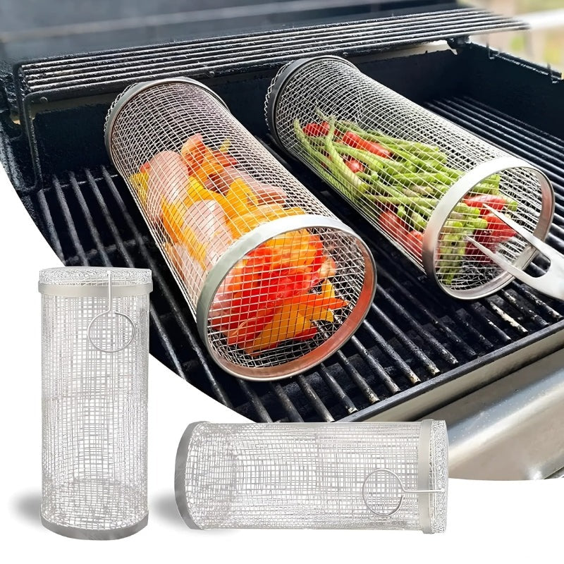 Roterende BBQ-mand voor kleine ingrediënten 2 stuks