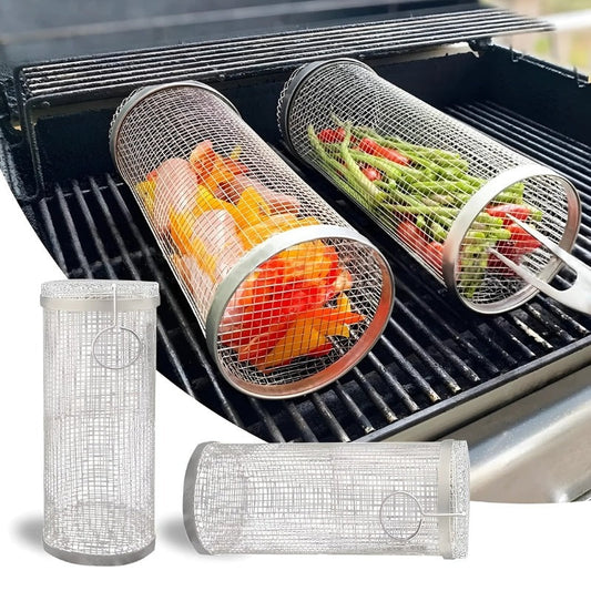 Roterende BBQ-mand voor kleine ingrediënten 2 stuks