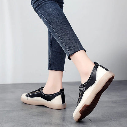 Dunya - Dames sneakers met elastische bandjes en contrastneus