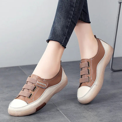 Dunya - Dames sneakers met elastische bandjes en contrastneus