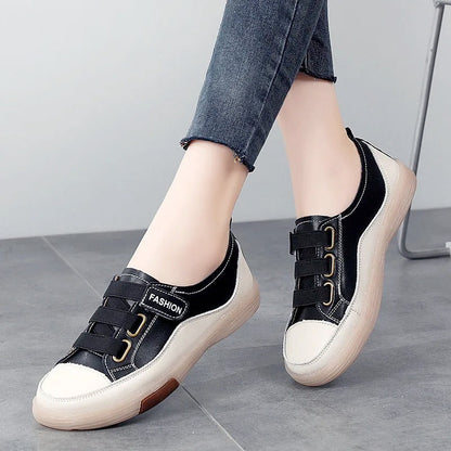 Dunya - Dames sneakers met elastische bandjes en contrastneus