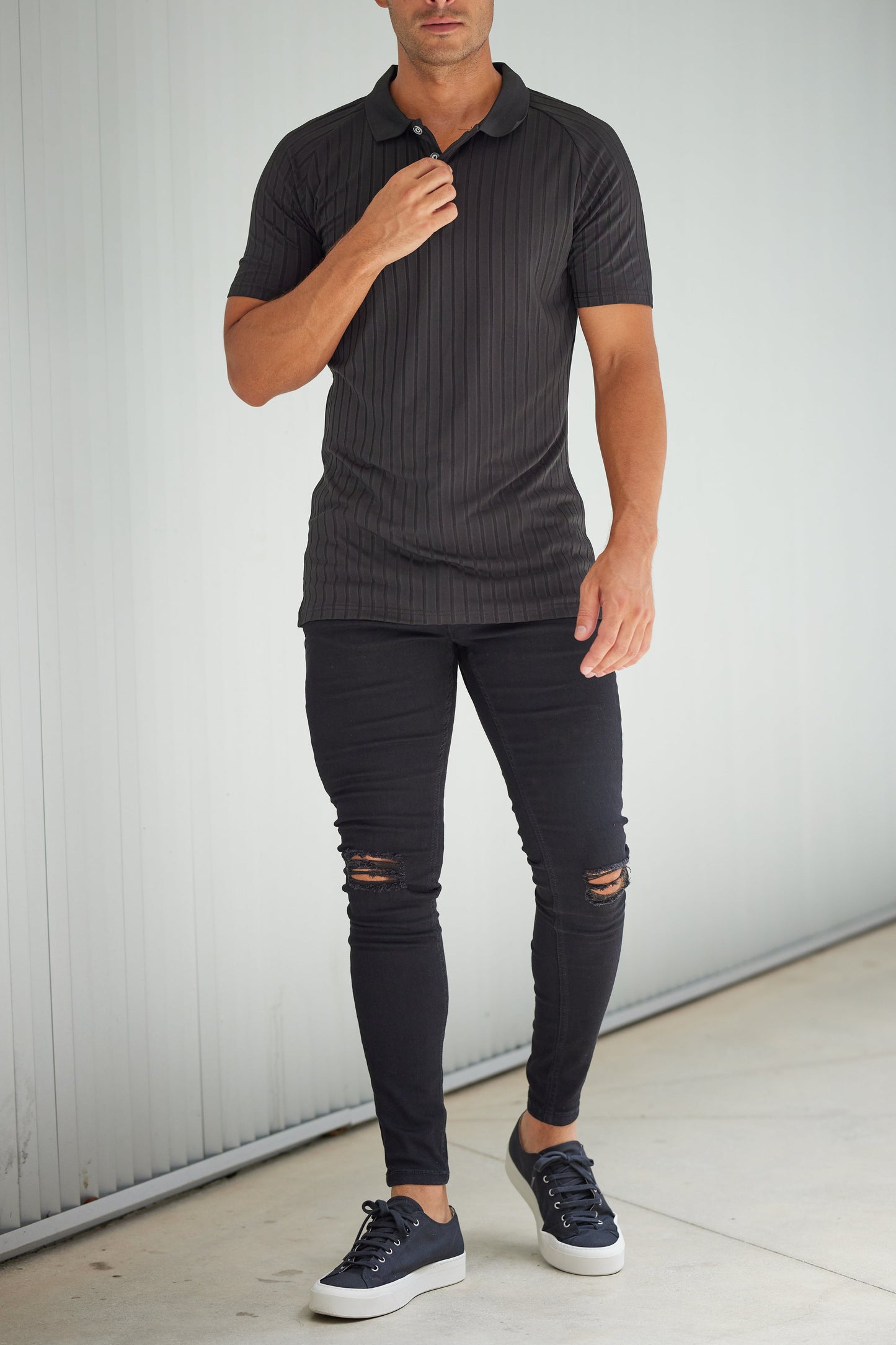 Thurston - Gescheurde knie slim-fit jeans