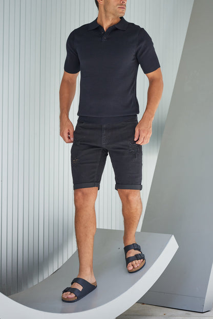 Burke - Verweerde denim shorts