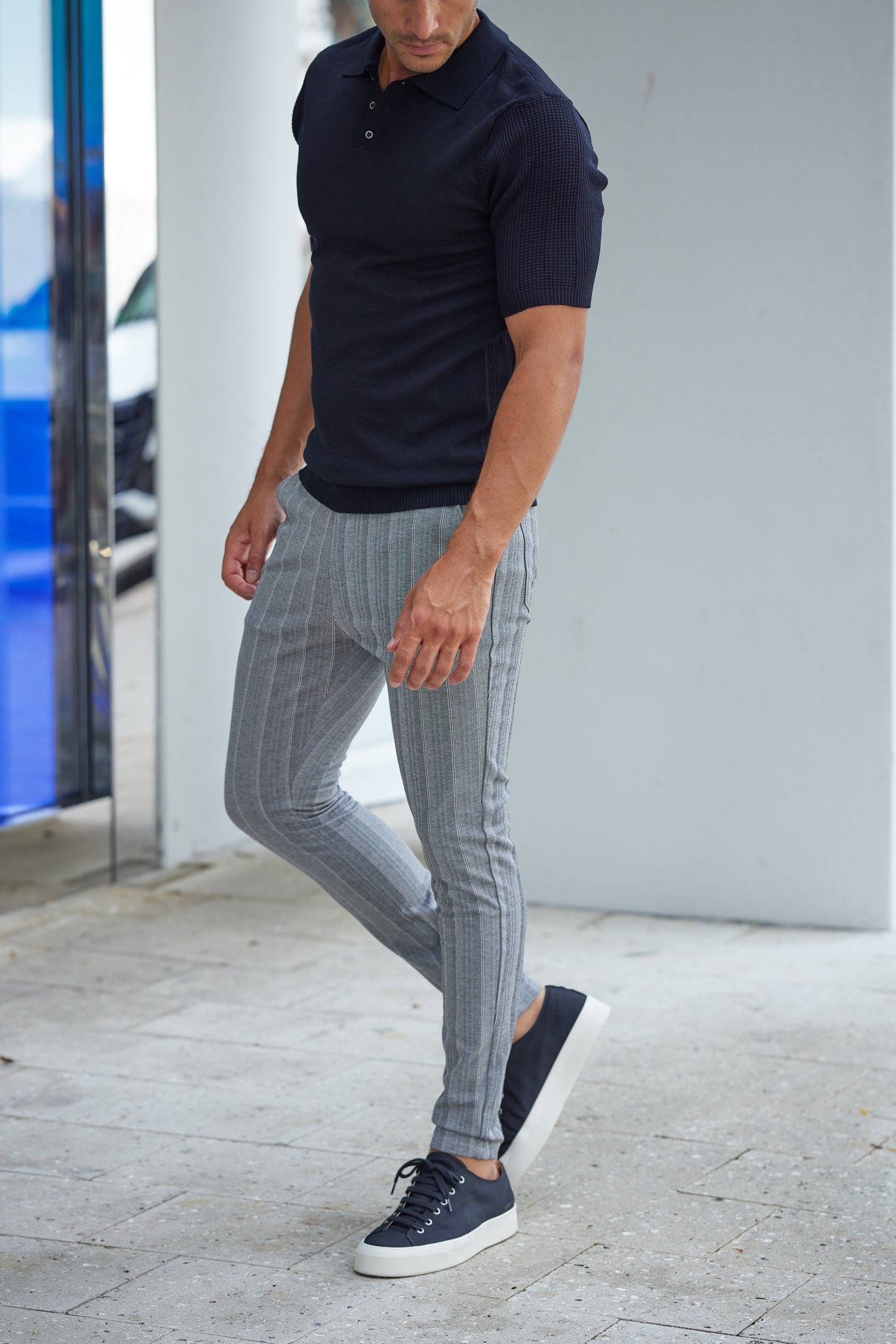 Rodrigo - Heren slim-fit geruite broek