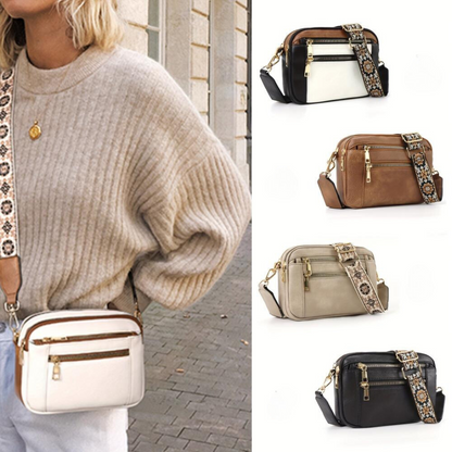 Zamfira - Crossbody damestas met ritsvakken en verstelbare band