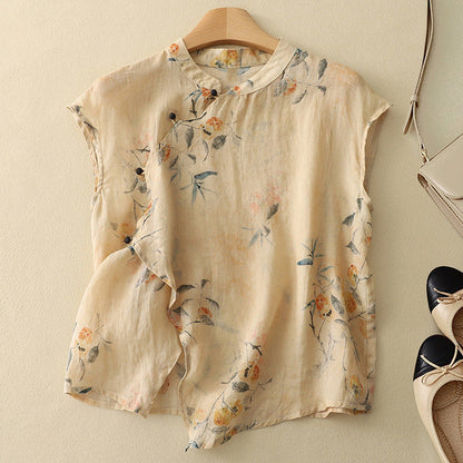 Ainhoa - Luchtige dames top met asymmetrische knoopdetails