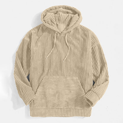 Bailee - Corduroy hoodie met voorzak en trekkoord