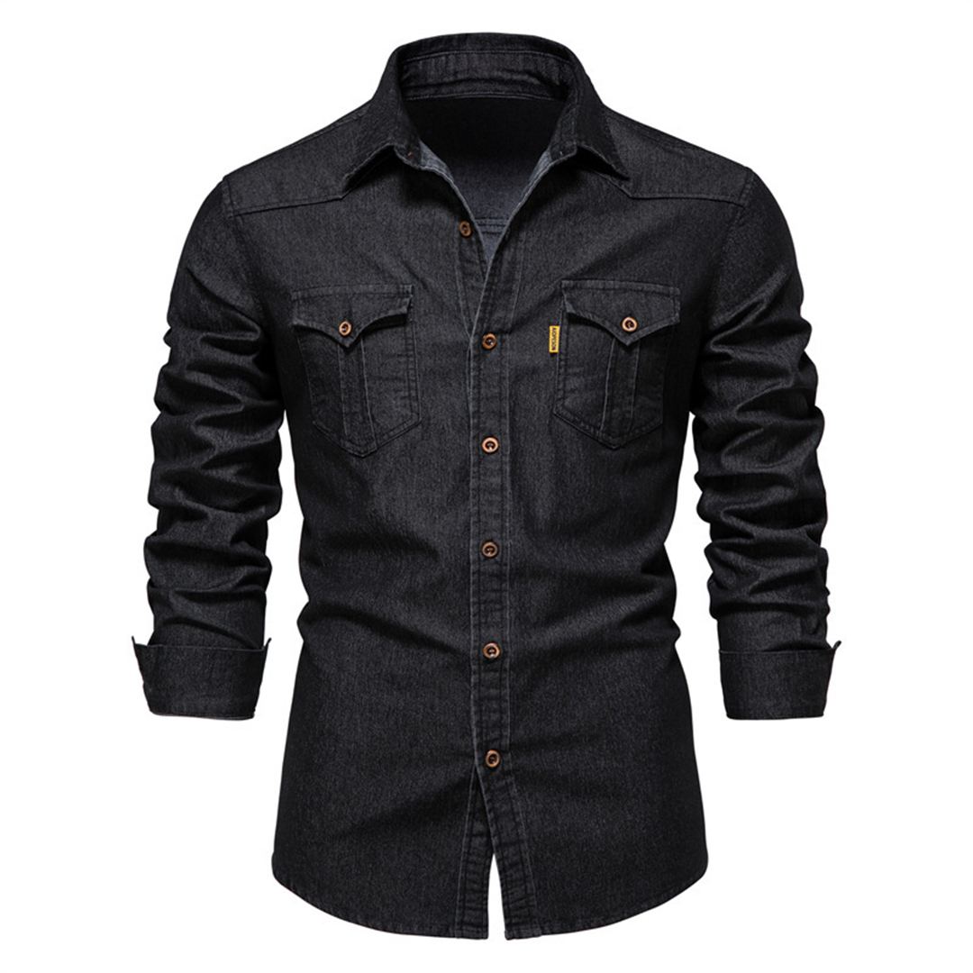 Felix - Casual denim lange mouwen shirt