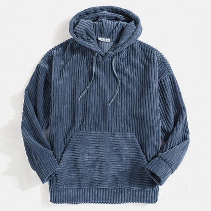 Bailee - Corduroy hoodie met voorzak en trekkoord