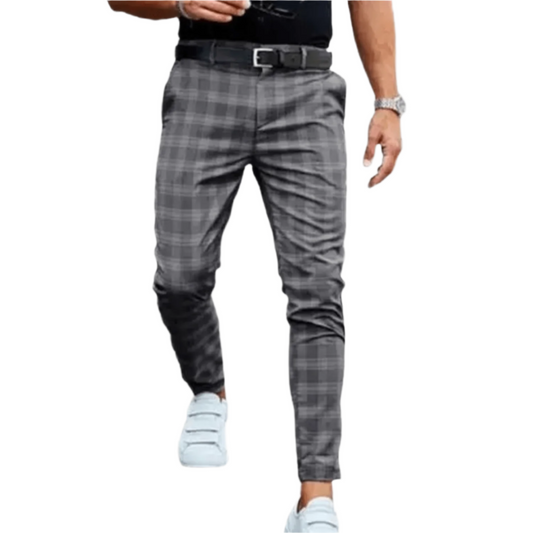 Olaf - Slim-fit geruite broek voor heren