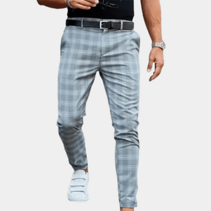 Olaf - Slim-fit geruite broek voor heren