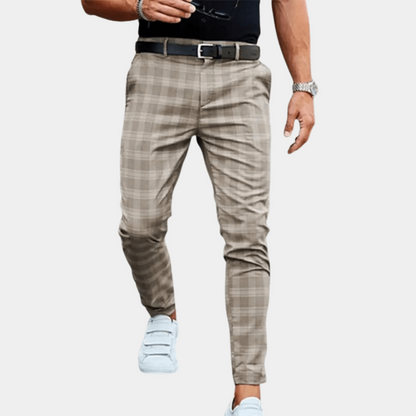 Olaf - Slim-fit geruite broek voor heren