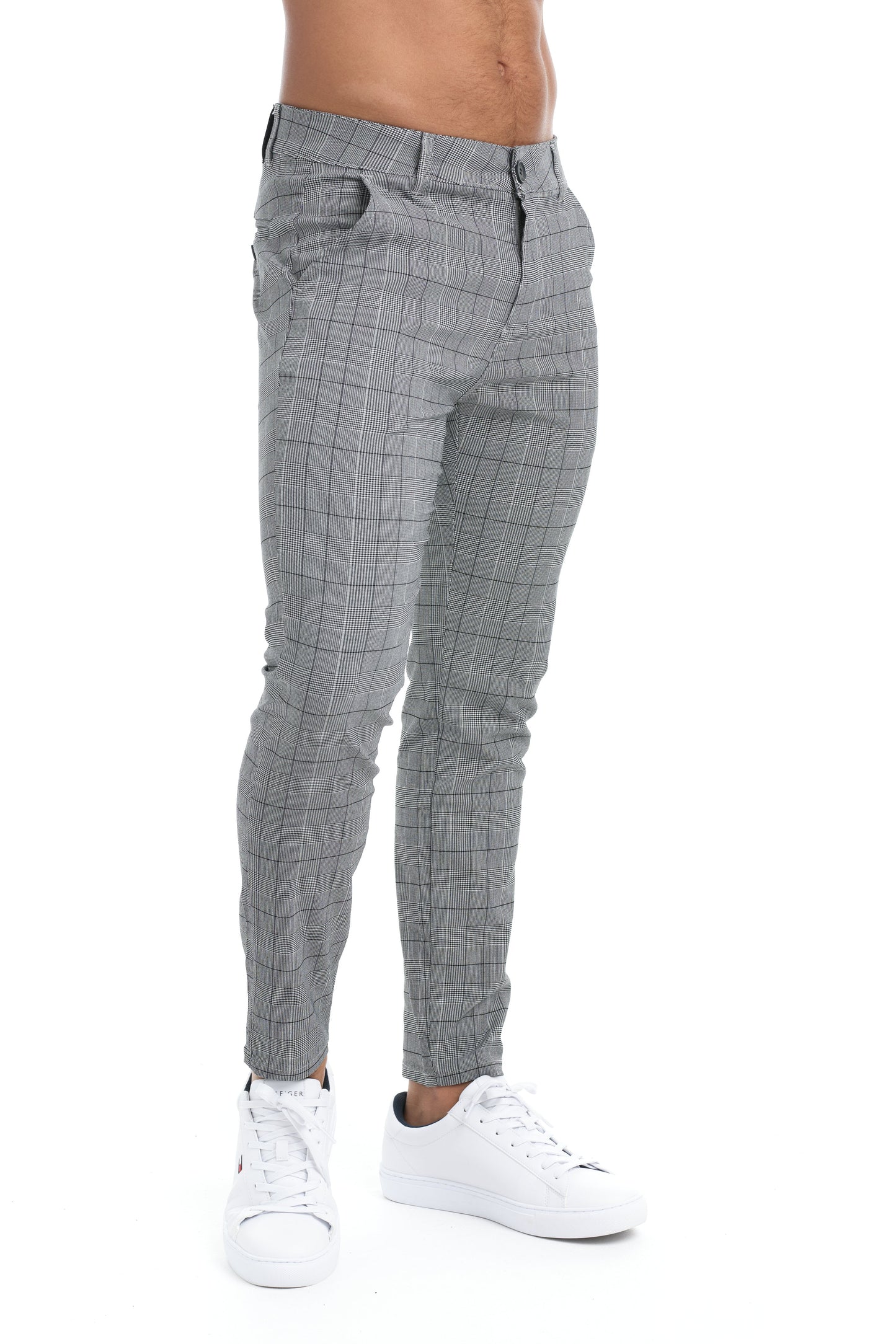 Romulus - Geruite slim-fit broek