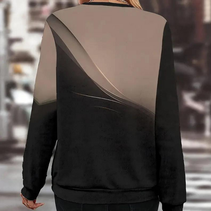Rhoswen - Gradiënt sweater met lange mouwen en zip-up voor dames