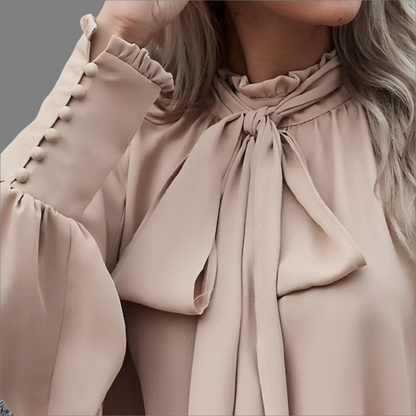 Rafaela - Damesblouse met lange mouwen en strik