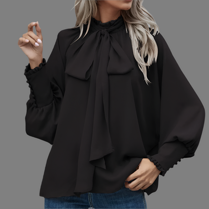 Rafaela - Damesblouse met lange mouwen en strik