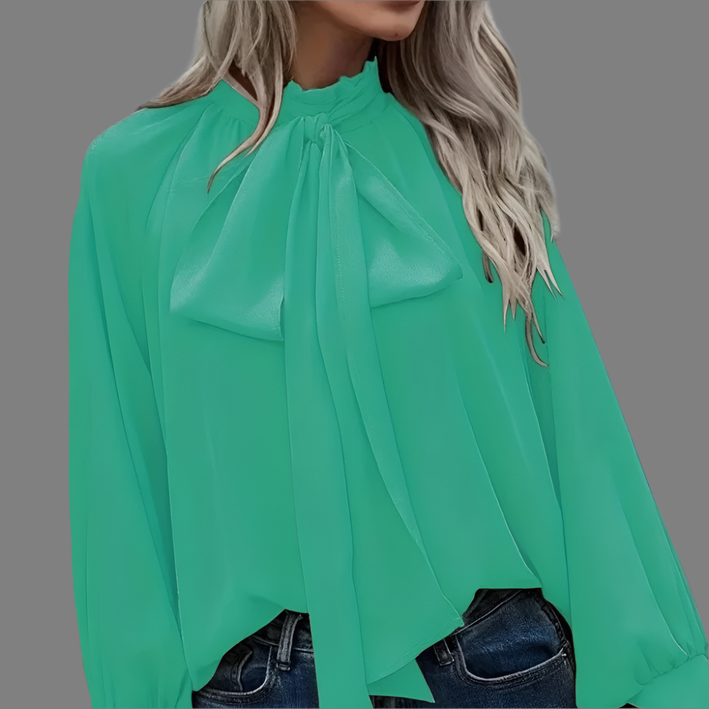 Rafaela - Damesblouse met lange mouwen en strik