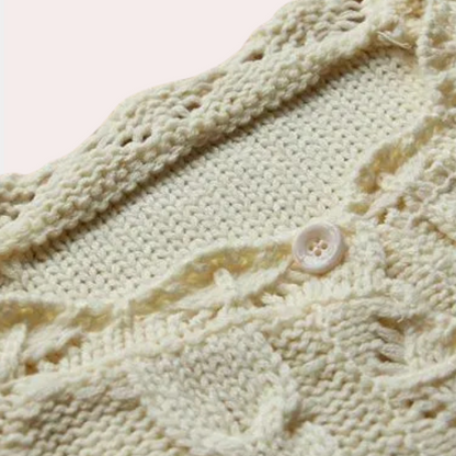 Liane - Elegnat gebreid vest met knoop voor dames