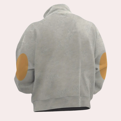 Cato - Bedrukte sweatshirt met halve rits voor heren