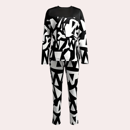 Callidora - Tweedelige loungeset met geometrische print voor dames
