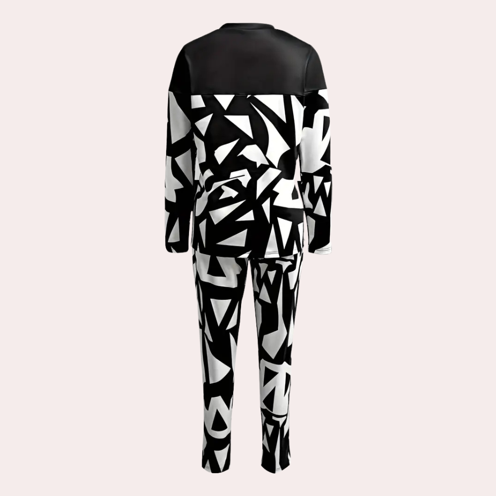 Callidora - Tweedelige loungeset met geometrische print voor dames