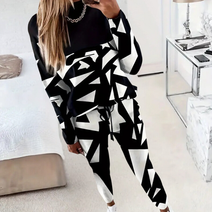 Callidora - Tweedelige loungeset met geometrische print voor dames