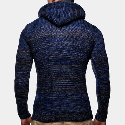 Jairus - Gebreide capuchontrui voor heren met knoopdetails