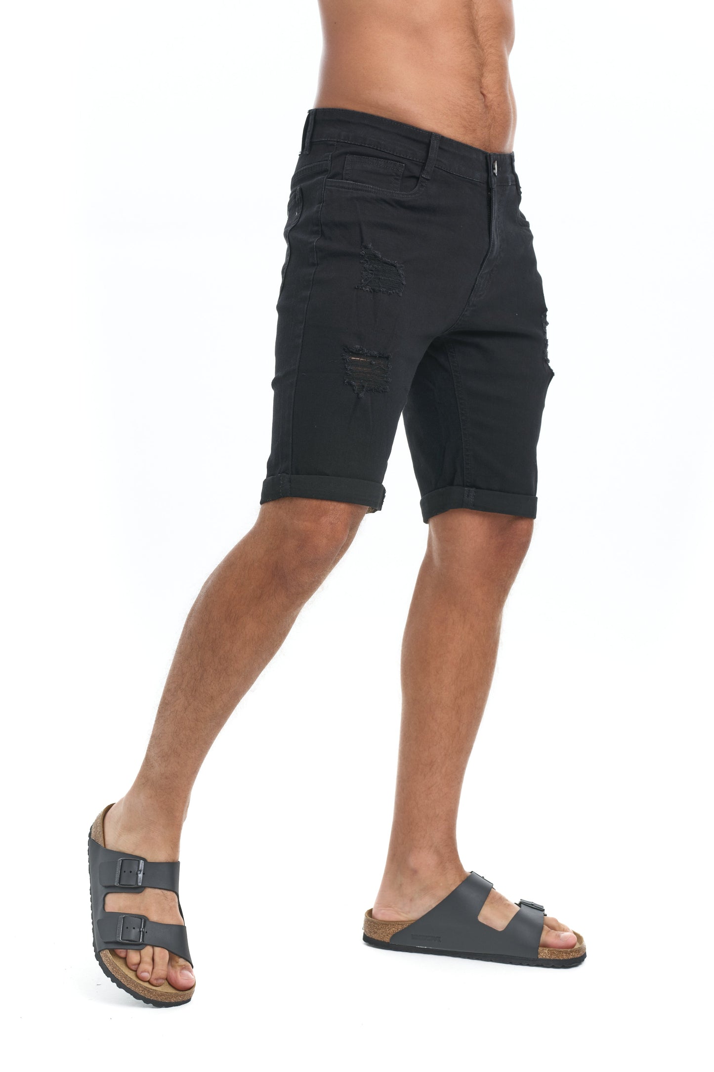 Burke - Verweerde denim shorts