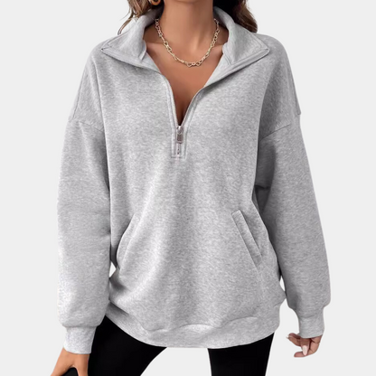 Ysella - Fleece trui met rits voor dames
