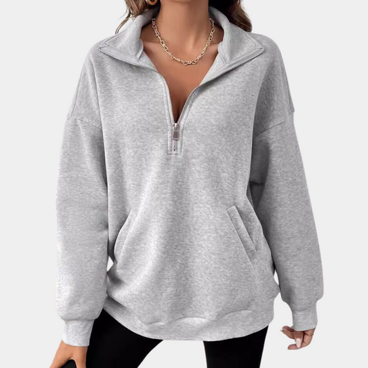 Ysella - Fleece trui met rits voor dames